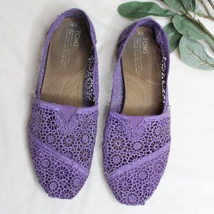 TOMS Purple Lace Crochet Slip On